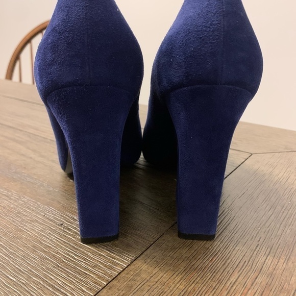 Celine Deep Blue Suede Heels - Picture 10 of 16